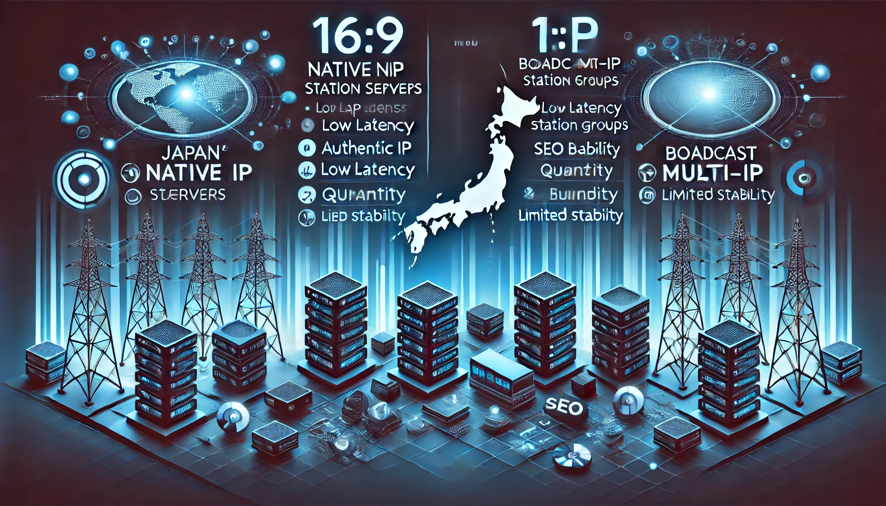 日本原生IP站群服务器和广播多IP站群有何区别？